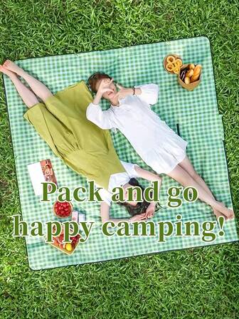 200x200cm, Extra Large Thick Beach Blanket, Outdoor Picnic Mat. Waterproof, Foldable. Large Beach Blanket Sand-Resistant, Plaid Pattern Picnic Mat, Cute, Washable, Portable. Waterproof And Sandproof Portable Mat, Suitable For Spring And Summer Camping, Beach, Park, Outdoor Activities, Hiking, Travel, Grassland, Park Music Festivals, Lawn Mat.