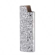 1 pieza Funda para encendedor con textura y relieve, ajuste para encendedores BIC J6 de tamaño completo - Soporte para encendedor de metal resistente y con estilo, a prueba de viento y minimalista vintage - Multicolor - Ver 7