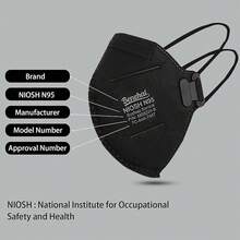 2025NIOSH Approved  Mask Particulate Respirators, Pack Of 60  Face Masks, Individually Wrapped,White - 30 Pack - Black - View 2