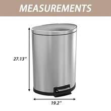 Kitchen Trash Can With Lid, 55 Liter/14.5 Gallon Semi Round Large Step Garbage Can, Soft Close Satin Stainless Steel Trash Bin For Bathroom Office - Multicolor - View 6
