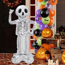 5pcs Halloween Skeleton Balloons, Halloween Inflatable Skeleton Decorations, Foil Balloons Suitable For Halloween And Ghost Parties, Skeleton Foil Balloons, Scary Halloween And Day Of The Dead Decorations Halloween Photo Props, Applicable For Party Decorations, Suitable For Home Halloween Decorations, Horror Theme, Playful Design, Atmosphere Arrangement, Holiday Decorations, Horror Scene Arrangement Home Decor Fall Decor Room Decor