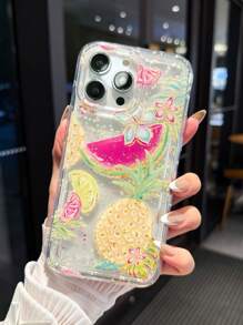 Funda de teléfono de material TPU con patrón de sandía y piña, compatible con iPhone 14/13 Pro Max/12 Pro/11/Xr/Xs/7/8 Plus, S10/S22/A12/A50/A52/S24/A135G y talla grande