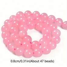 QYDCX Cuentas sueltas de cuarzo rosa natural para hacer joyas, pulseras, artesanía de costura y otros accesorios - disponibles en 6 mm, 8 mm y 10 mm