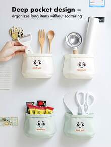 1pc Magnetic Storage Box For Refrigerator/Washer - ABS Multifunctional Organizer With Strong Hold, Large Capacity (Mint Green/Beige), 146g - Multicolor - View 4