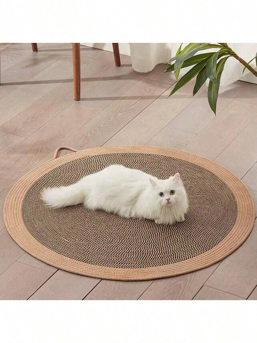Cat Scratching Device Cat Scratching Pad Cattail Or Hemp Rope Does Not Sting Hand Woven Natural Cattail Fragrance Suitable For Living Room Bedroom Balcony.