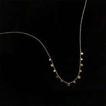 1pc 18K Gold Plated Music Disc Geometric Pendant Necklace, Suitable For Daily Wear And Gift, Handcrafted With Random Disc Quantity