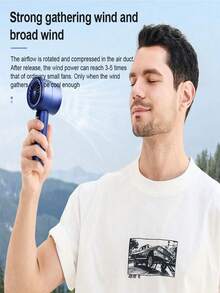1 件手持式 USB 迷你涡轮风扇，男女通用，光滑机身，冰凉触感，大容量电池，多色，可调节 100 档风速，强劲气流，超静音，适用于户外露营、旅行、海滩、运动、办公室、学校、日常使用