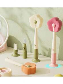 Cepillo de limpieza de 3 en 1, Juego de cepillos de limpieza para tapas de tazas, Cepillo de limpieza multifuncional para ranuras, Adecuado para limpiar botellas de cuello estrecho, botellas de agua deportivas, rodillos, jarrones de vidrio, herramientas de limpieza de cocina, Cepillo de limpieza de cocina