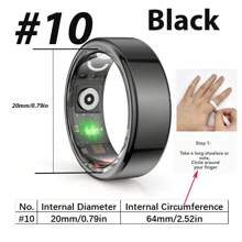 Anelli intelligenti per uomo e donna, per il fitness, con monitoraggio del battito cardiaco, del sonno, contapassi, calorie, impermeabili, tracker fitness per e Android