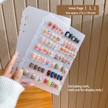 Portfólio de Arte de Unhas Transparente, Álbum de Exibição de Design de Unhas, Organizador de Unhas Postiças, Livro de Armazenamento de Unhas, Tamanho A5/A6