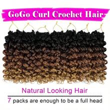 7 Packs GoGo Curl Crochet Hair 10 Inch Short Curly Crochet Hair Beach Curl Water Wave Crochet Braids Synthetic Hair Extensions 10 Inch T1B 30 27 01 - T1B/30/27-10Inch(packof7) - View 2