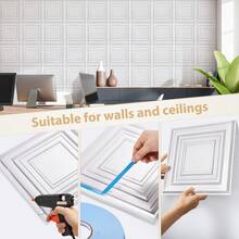 3D Wall Panel Decorations, Wall Cladding, Ceiling Panels, Wall Decorations, Wall Stickers, Polystyrene Material, Styrofoam-Like Material, 3D, 3 Mm Thickness