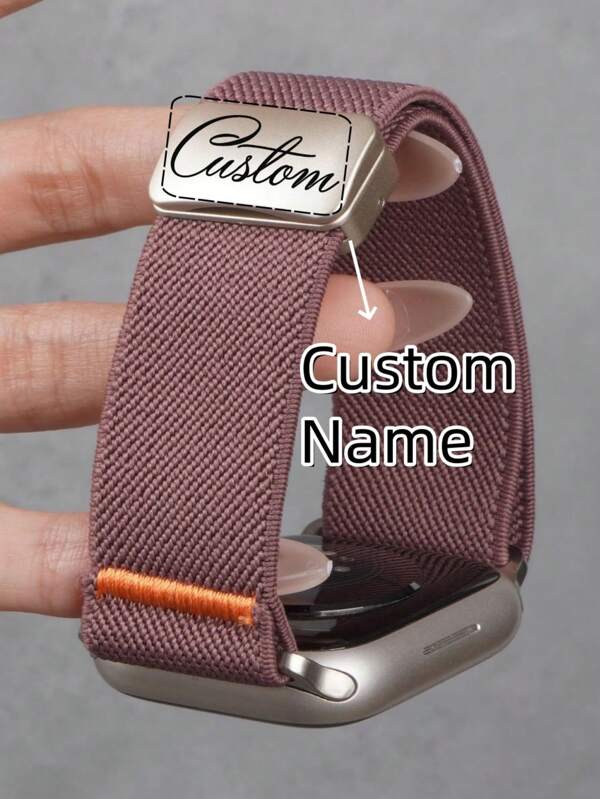 [Personalizado] Correa de repuesto deportiva de nailon magnética con nombre personalizado compatible con de 42mm, 38mm, 40mm, 41mm, 44mm, 45mm, 46mm, 49mm. Correa de reloj inteligente de moda como regalo para estudiantes que regresan a la escuela para Series SE 10 9 8 7 6