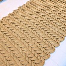 Knitted Blanket Footboard Kit For Queen King Sofa Bed Cozy Home Decor + 2 Cushion Covers - Khaki - View 10