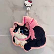 [Free Shipping] 1 Cat Hand Towel, Wall Hangable, Thick, Cat Shaped, Super Absorbent, Cute, Coral Fleece, For Kitchen And Bathroom, Pet Hand Towel, Highly Absorbent, Quick-Drying Cat Towel, Suitable For Kitchen And Bathroom