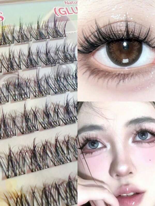 LAARAS neue Wimpern ohne Klebstoff 5D Baby Locken Natürlicher Stil, Kein Klebstoff nötig, wiederverwend