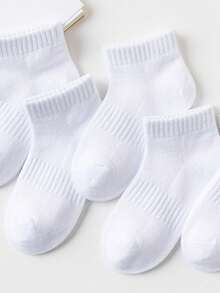 5 Pairs Kids' Breathable Mesh Sports Socks, Pure Cotton Short Tube Socks, Sweat-Absorbent Basketball Socks, Spring/Summer