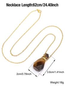 1PC Luxury Perfume Bottle Crystal Necklace For Women Natural Stone Faceted Bottle Pendant Healing Diffuser Pendant Jewelry Gift H672