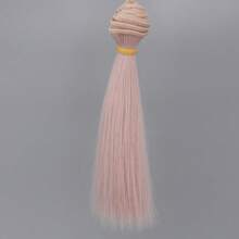 1pc Solid Color Straight Doll Wig, High Temperature Fiber DIY BJD Style Wig, Short Hair Wig, Black/Multiple Colors, Horizontal Length 1m, Vertical Length 15cm
