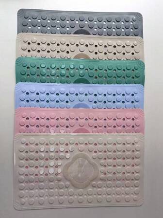 1pc Bathroom Non-Slip Rubber Mat, Shower Floor Mat With Drainage Holes, Bathtub Mat With Suction Cups, Bathroom Accessories, Kitchen Rug, Laundry Room, Bedroom, Shower Area, Indoor Mat, Bathroom Accessories Back To School