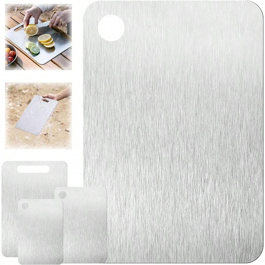 100% Pure Cut Titanium Cutting Board DoubleSided Purecut Titanium Cutting Boards For Kitchen Dishwasher Safe Charcuterie Chopping Board For Meat Cheese And Outdoor BBQ Party M 12.5" X 8.5" - M - View 1