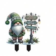 شكل بارز بابعاد من اكريليك لزينة الحديقة على شكل بابا نويل، ديكورات عيد الميلاد خارجية مقاومة للماء وقوية