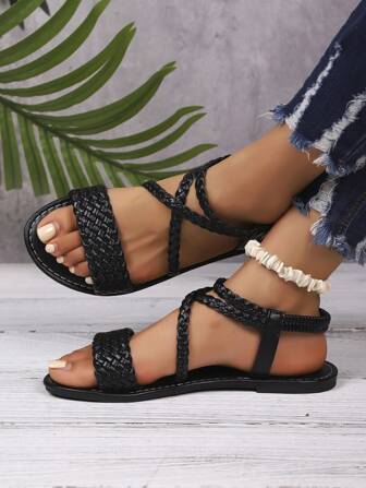 Bohemian Woven Comfortable Versatile Casual Women Flat Sandals
