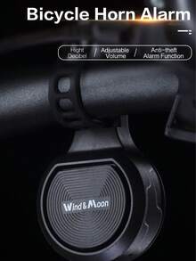 Wind&Moon 130dB Bike Horn With Anti-Theft Alarm, Adjustable Volume & Sensitivity, IPX6 Waterproof, One-Piece Design, Long Standby, Rechargeable Bike Accessories, Waring Bell For Bicikli, Elektromos Roller, Bicikli, Workout Cyklistika Sport, Bike Accessories For Riding Sport - Black - View 8