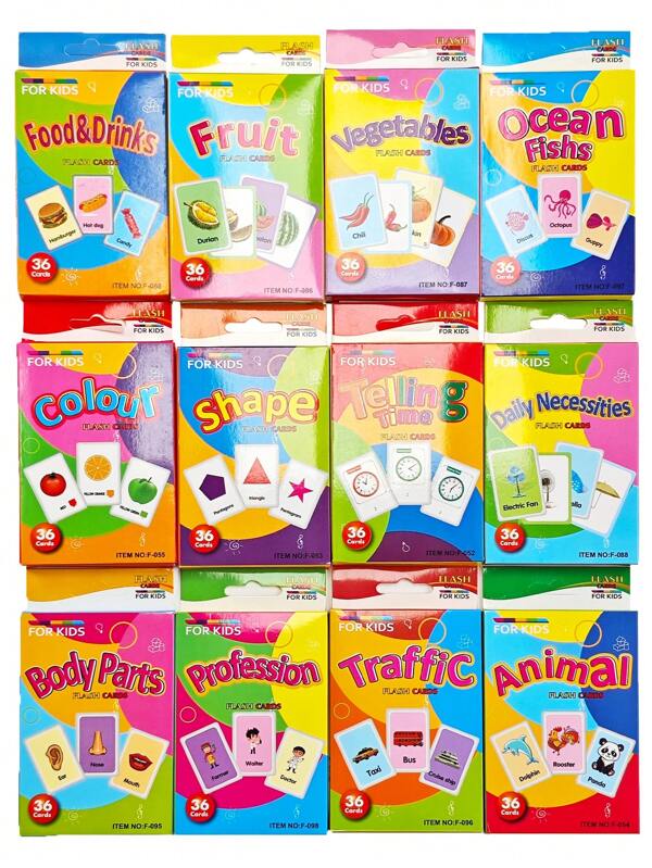 36PCS Reusable Early Learning Flash Cards Set With Body Parts Themes Thick Laminated Educational Tools For Classroom Homeschool Teaching Supplies