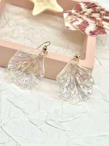 Modische minimalistische, transparente mehrfarbige Acryl-Muschelohrringe für Frauen, geeignet für Strand, Alltag, Party, Musikfestival, Urlaub