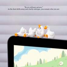 Mini Cute White Goose Figurine, Miniature Realistic Small Goose Cartoon Animal Decor, Healing Creative Desktop Ornament, Car Decor - Free Small Gift - Holiday Gift - Birthday Gift - Exquisite Gift