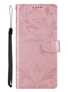 Solid Colour Printed PU Leather Mobile Phone Wallet With Bi-Fold Edges, Card Slots And Card Holder With Lanyard Features A Garden Floral Design For Total Protection Suitable For A Wide Range Of Branded Mobile Phone Models Waterproof Shockproof Anti-Fall Scratch Resistant