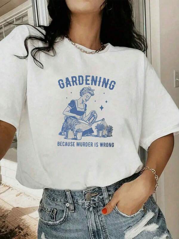 Summer Tops,Retro Old School Punk Rock Dark Style, Patterned T-Shirt, Spring And Summer Wearable,Graphic Tees Women