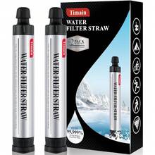 2 Pack Timain 4-Stage Filtration,High Flow Rate Straw,Purifier Survival Emergency Kits,Travel,Camping, Hiking,Fishing,Hunting (2) - 2 - View 9