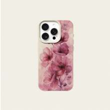 1 pièce Coque de téléphone TPU à motif floral aquarelle violet romantique compatible avec l'iPhone// téléphones portables