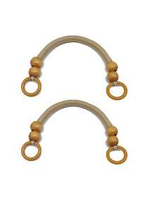 Fashionable Rural Style Wooden Bead Bag Handle - U-Shaped Nylon Strap Handbag Handle, Suitable For Crochet, Handbags, And Baskets -14.57 Inches In Length, Available In Multiple Colors, Fashionable And Versatile, Diy Bag Accessories - Multicolor - View 9