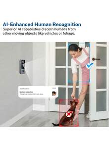 Video Doorbell, Smart Doorbell Camera With AI Face Recognition And Motion Detection, 1080P HD Video, Doorbell Activation, Night Vision, Two-Way Audio - Multicolor - View 6