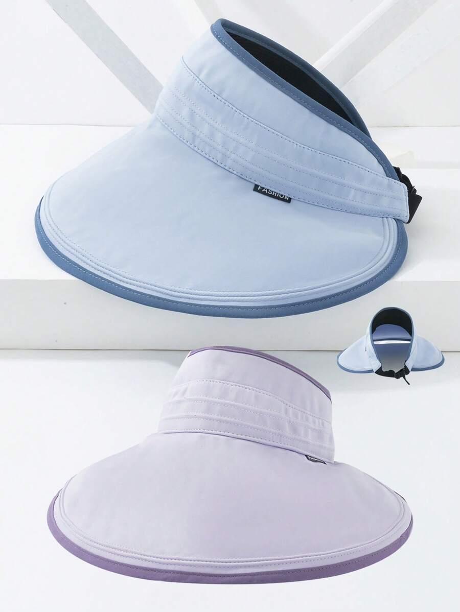 1 Stück Damen Sommer Mode Kontrast Farbe breitkrempiger Sonnenhut, geeignet für Outdoor Reise, Strand
