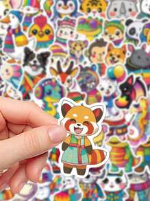 55 Stücke bunte, süße Tier-Aufkleber zur Dekoration von Gepäck, Handyhülle, Kühlschrank, Schlafzimmer, Fenster, Zimmer, Gitarre, Skateboard, Klassenraum, Studium, als Belohnung, Geburtstags- oder Feiertagsgeschenke