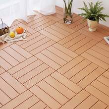 Weatherproof Interlocking Plastic Deck Tiles, Square DIY Modular Patio Flooring Waterproof Drainage Floor Tiles For Balcony, Terrace, Porch, Poolside & Garden - Multicolor - View 11