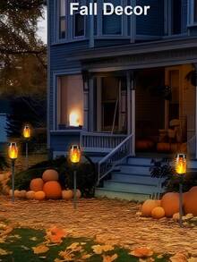 4/8/12 件户外太阳能手电筒，太阳能 LED 闪烁火焰灯，用于花园装饰，自动开/关，适用于草坪、庭院、小路、车道、景观照明