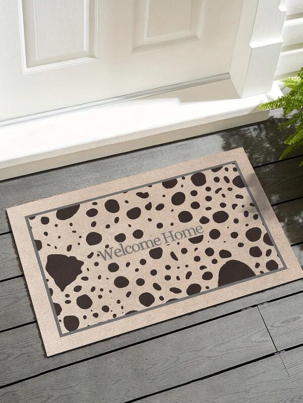 1 capacho leve, superfino e antiderrapante, com estampa geométrica, linhas abstratas, letras "Bem-vindo", estampado, tapete decorativo para piso, veludo macio, fácil de limpar, aparável, resistente à sujeira, lavável à máquina e passável a ferro, carpete de entrada interno e externo, decoração para casa e quarto