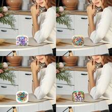1pc Square 5D DIY Diamond Painting Jewelry Storage Box With Mirror & Comb, Cute Elephant/Sunflower And Horse/Bee/Dog Pattern, Special Shape Diamond Art, Plastic Jewelry Box, Storage Box, Gift Box, Portable - Multicolor - View 6