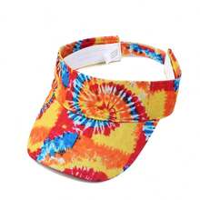 1pc Colorful Tie-Dye Visor Hat, New Spring/Summer Unisex Outdoor Sun Protection Hat