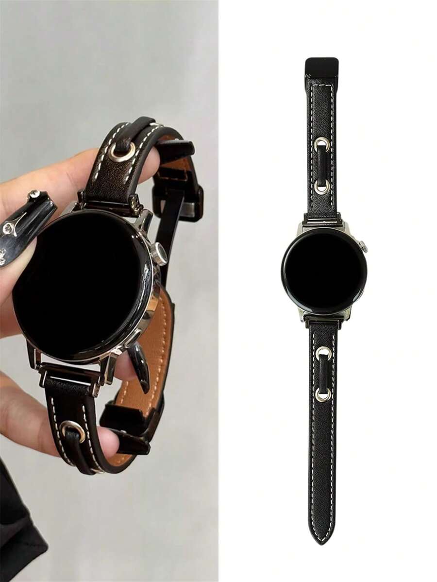 18mm 20mm 22mm schmales Leder Magnetarmband - Stilvoller Ersatzband für Galaxy Watch 6 5 4 40mm 44mm, Galaxy Watch 5 Pro, Galaxy Active 2, Watch 6 4, GT4 GT3 GT2 Pro - Bequemes, unisex Design für Herren und Damen