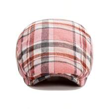 1pc Classic Plaid Beret Cap For Men, Casual Newsboy Hat Vintage British Style, Spring/Summer