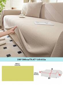 1PC All-Season Non-Slip Sofa Cover - Fit For Single, Double, Triple & Quad Sofas, Machine Washable, Modern Design Home Decor