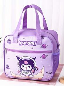 Sanrio 1 PC Sanrio Kuromi, HelloKitty Lunch Box Bag, Insulated Lunch Bag, Large-Capacity Lunch Box Bag, Storage Bag, Cartoon Theme Design Handbag, Suitable For Students, Offices, Outdoor Picnics, Various Uses, Non-Food Contact