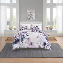 Dark Purple Floral Comforter Queen Size 7 Pieces Bedding Sets Queen Bed In A Bag, Botanical Floral Comforter With Sheet Set, Soft Microfiber Bedding Set For All Season(90"X90") Home Decor Room Decor Bedroom Decor Bed Comforter Set Mothers Day Gift Wedding Decorations. - Hoa tím đậm - Xem 10