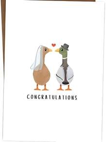 1 Stück Hochzeitsglückwunschkarte, geeignet für Neuvermählte, Braut, Bräutigam, glückliche Paare, Hochzeitsgeschenkkarte, Schulmaterial, Schulanfang